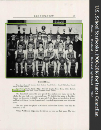 James Mcdevitt "Jimmy" Connellan--U.S., School Yearbooks, 1900-2016(1946)