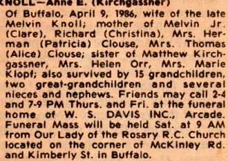 Anna E Kirchgassner Knoll obituary