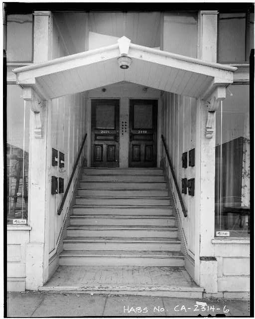 6. DETAIL, RECESSED STAIRWAY TO UPPER STORY ROOMS AT...