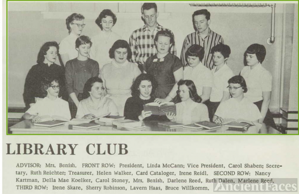 Carol Lee Shaben-Wentz--U.S., School Yearbooks, 1900-1999(1958)Library Club