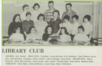 Carol Lee Shaben-Wentz--U.S., School Yearbooks, 1900-1999(1958)Library Club