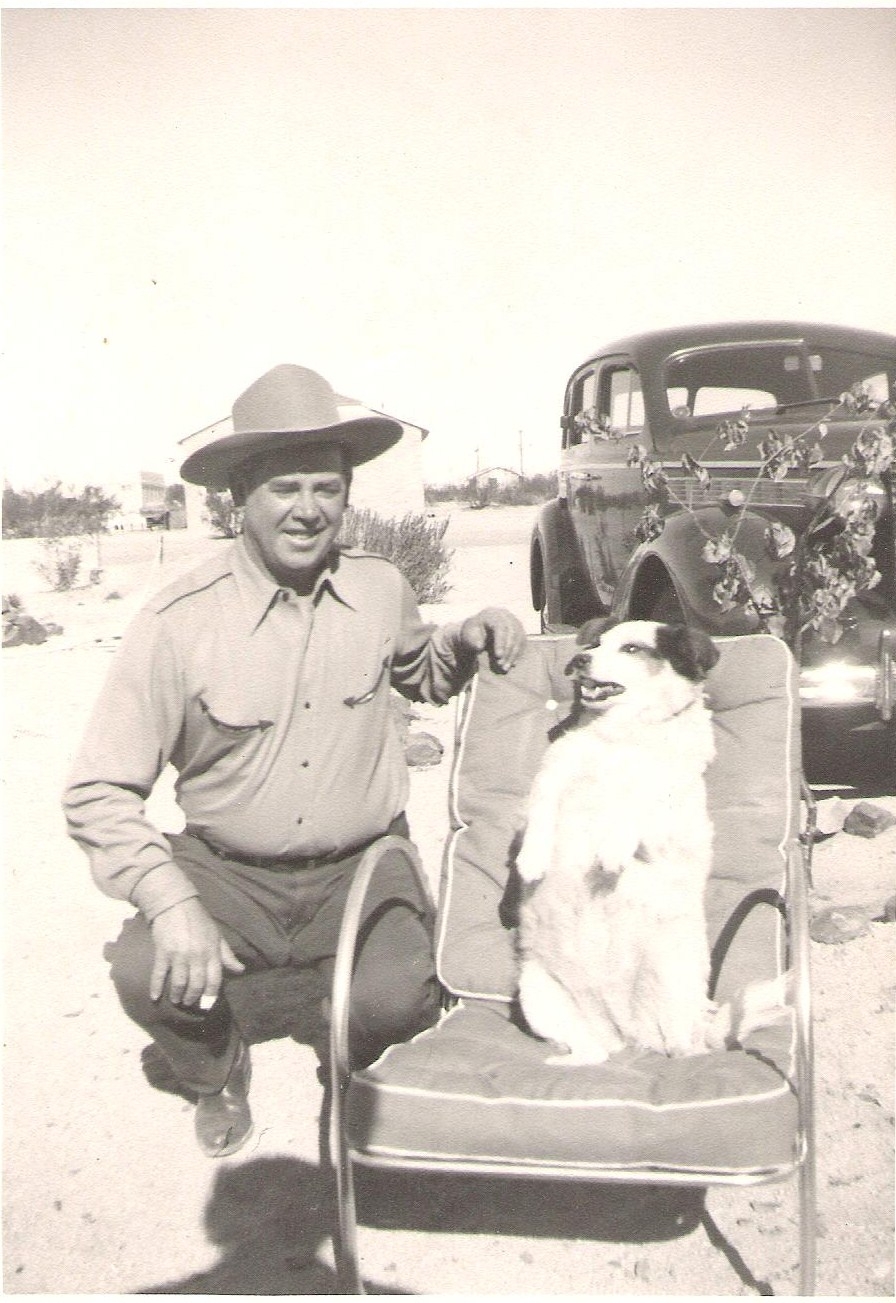 Bill Cazneau & dog, California