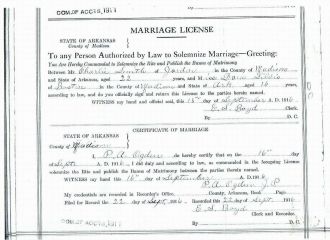 Marriage Cert of Charlie & Pheobe Don Silvis Smith
