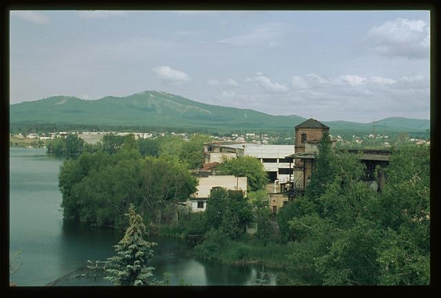 Upper Kyshtym Pond and Factory, view toward Mount...