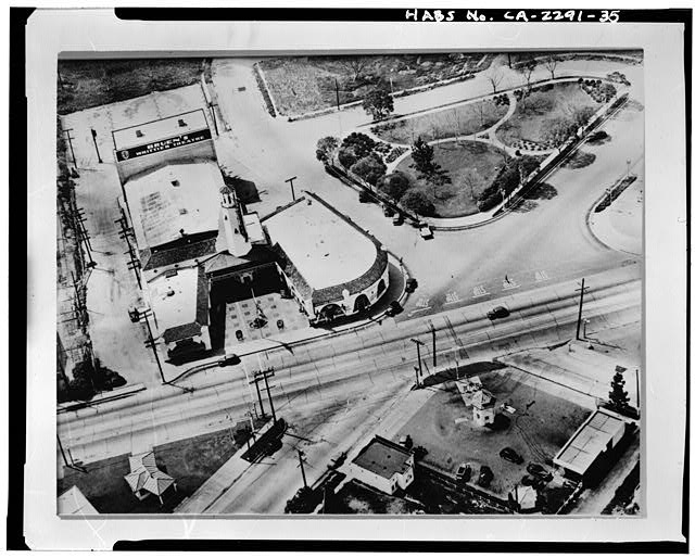 35. AERIAL VIEW OF THE WHITTIER THEATRE COMPLEX, C. 1940...