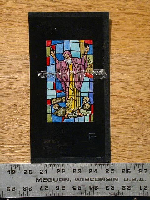 [Design drawing for stained glass window "Ezechiel"]