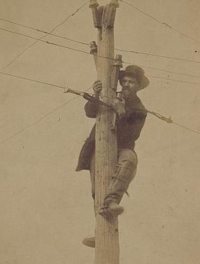 Electrical Telegraph - Pole Climbing