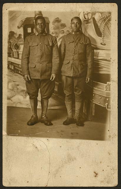 [World War I Infantry soldiers, standing in front of...