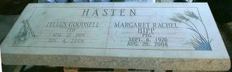 Ted G & Margaret (Hipp) Hasten gravesite