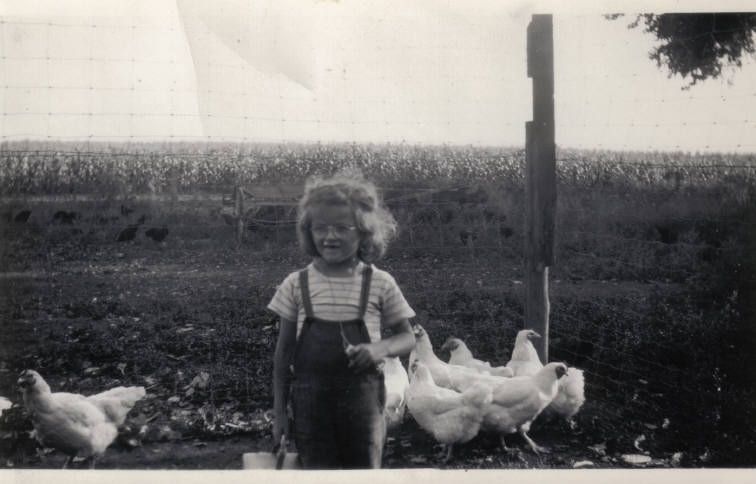 Sandy With The Chickens