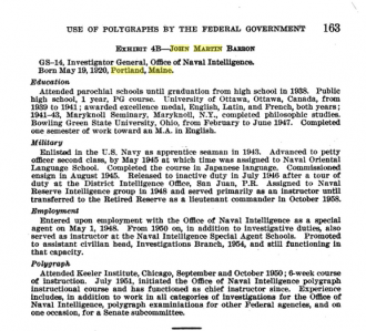 John Martin Barron--Book-- Use of Polygraphs as -lie Detectors- by the Federal Government ..., Parts 1-6