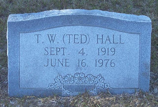 Gravestone of Theodore Woodrow Hall