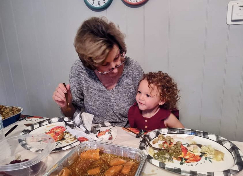 Great great aunt Cindy with Amaya 