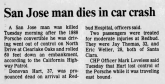 San Jose man dies in car crash