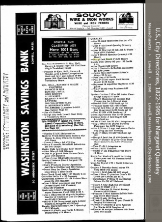 Margaret E. (Hehir) Quealey--U.S., City Directories, 1822-1995(1960)