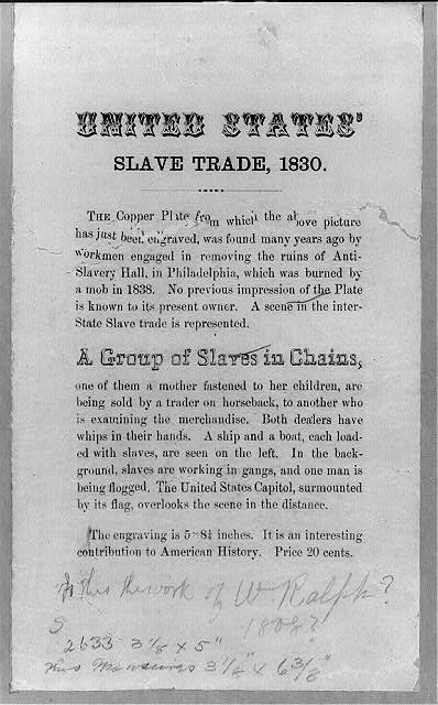 United States' slave trade, 1830