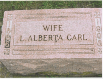 The Tombstone of Loris Alberta (Dougherty) Carl (1866-1930) 