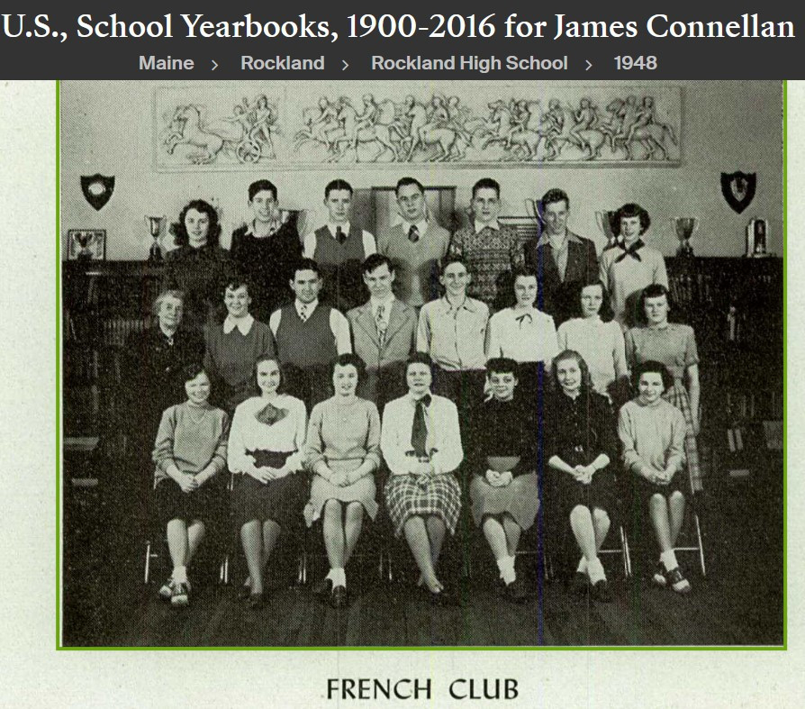 James Mcdevitt "Jimmy" Connellan--U.S., School Yearbooks, 1900-2016(1948)French Club -a