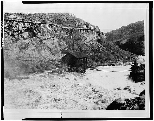 11. VIEW OF ORIGINAL POWERHOUSE, DIVERSION CHANNEL,...
