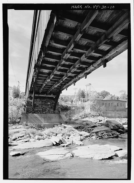 UNDERDECK VIEW FROM NORTH ABUTMENT - Taftsville Bridge,...