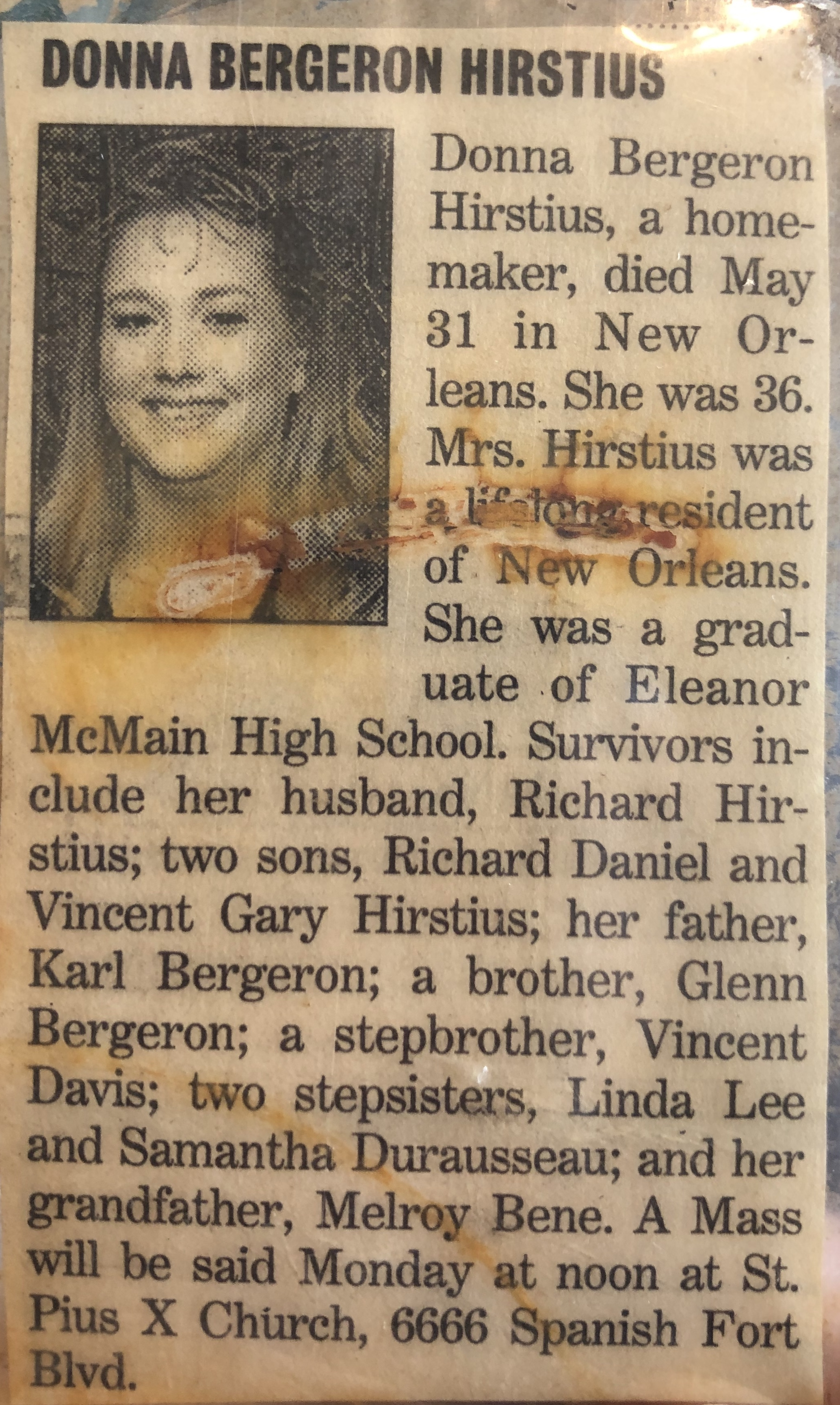 Donna M Hirstius Obituary
