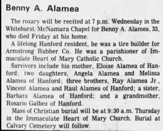 Benny Alamea Obituary
