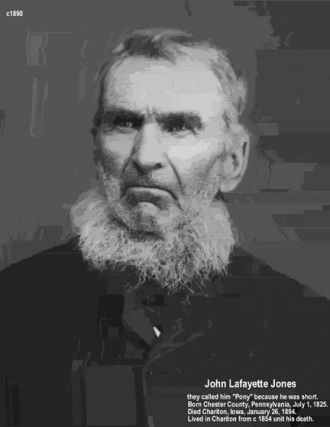 John Lafayette Jones, Iowa 1890