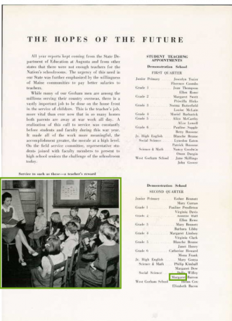 Margaret Theresa Barron--U.S., School Yearbooks, 1900-1999(1943)the Hopes of the Future