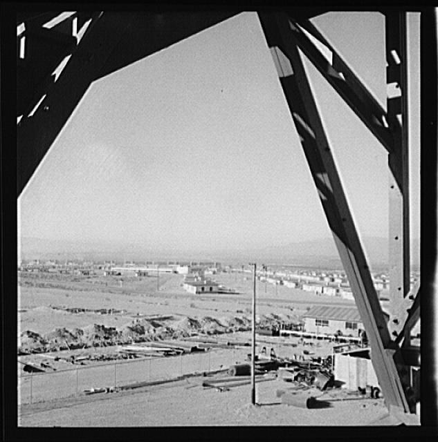 Las Vegas, Nevada. A view from a watchtower, showing the...