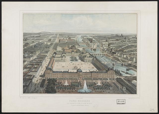 Paris moderne. Les Tuileries, le Louvre, et la rue de...