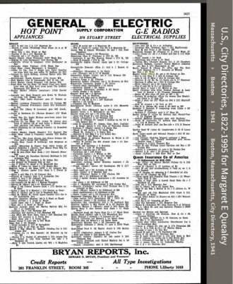 Margaret E. (Hehir) Quealey--U.S., City Directories, 1822-1995(1941)