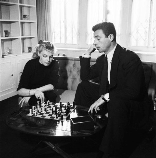 Simone Signoret and her husband, Yves Montand.