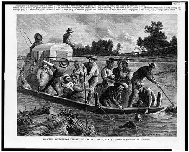 Western sketches - a freshet in the Red River, Texas /...
