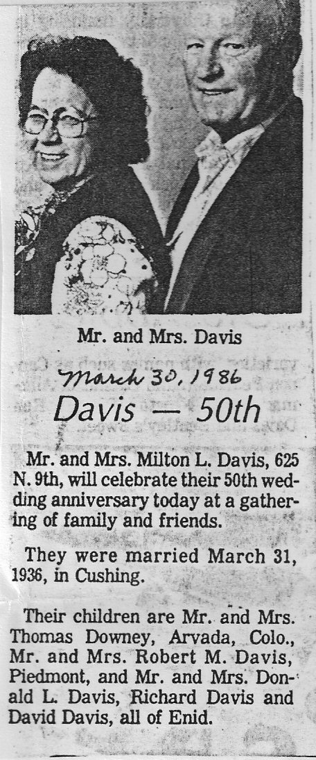 Anna (Becker) Davis and Milton Davis 