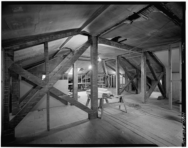 43. ATTIC, GENERAL VIEW TO SOUTHWEST (DURING REMODELING)...