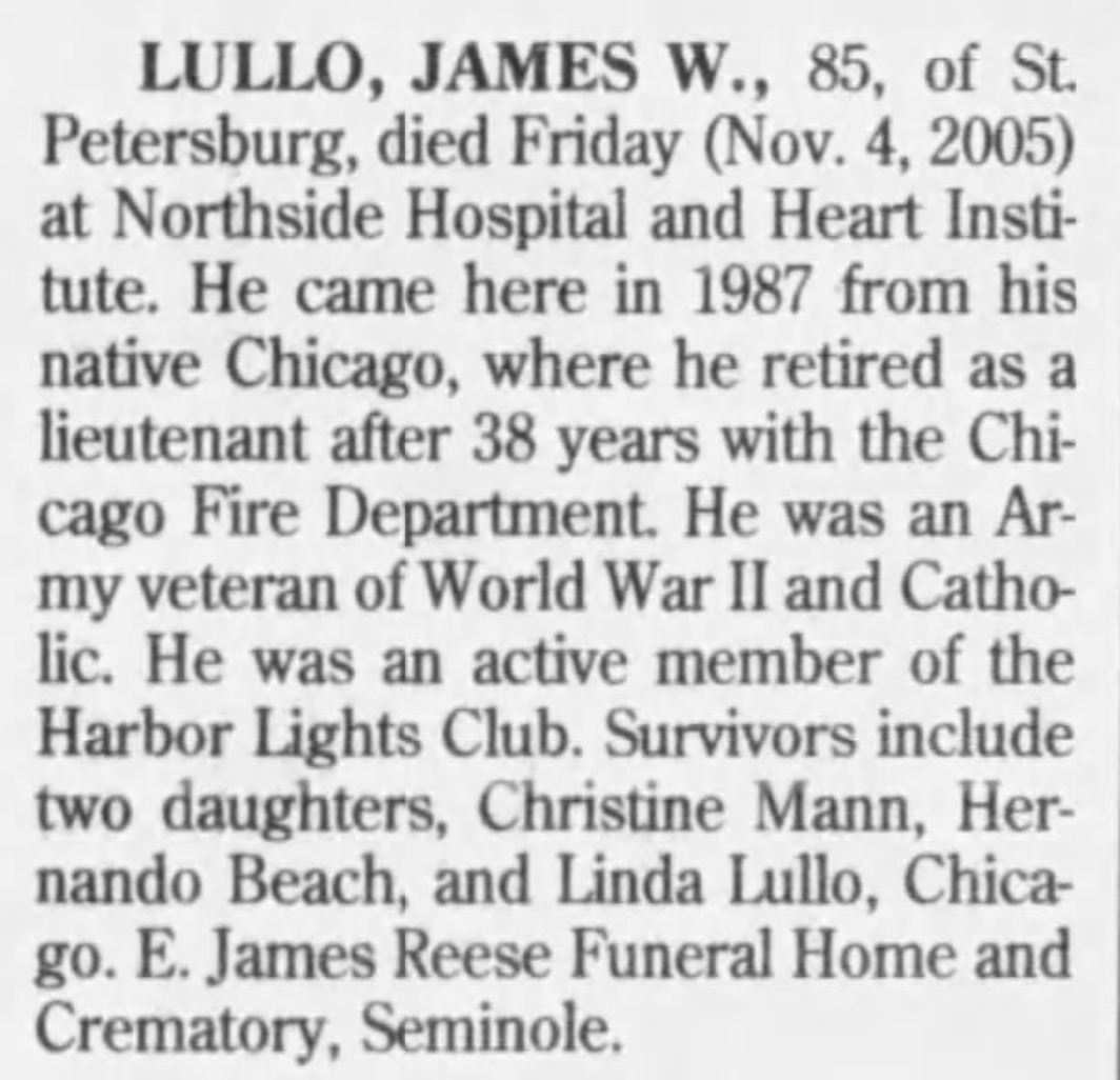 James W Lullo Obituary 