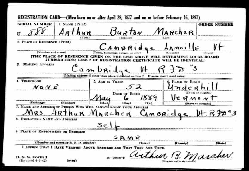 Arthur Burton Marcher Registration