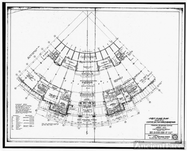 55. FIRST FLOOR PLAN, CENTER SECTION UNDER GRANDSTAND...