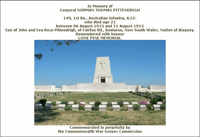 Norman Thomas Pittendrigh Memorial, Australia