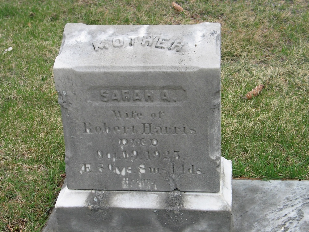 Sarah Ann Packard Harris gravestone