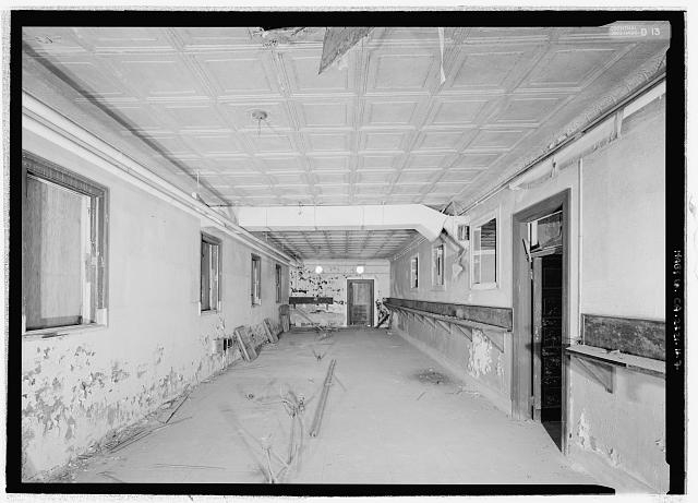 Interior view of first floor bar, looking southeast -...