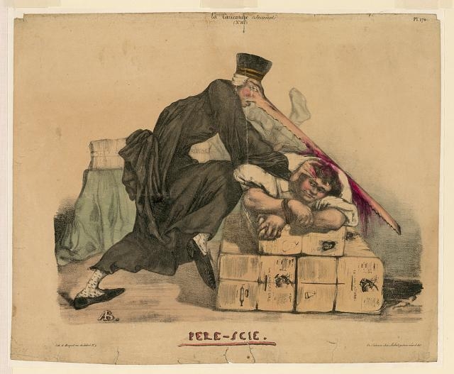 Pere-scie / AB ; lith. de Becquet, rue Childebert No. 9.
