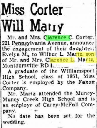 Wilbur Martz & Evelyn Corter