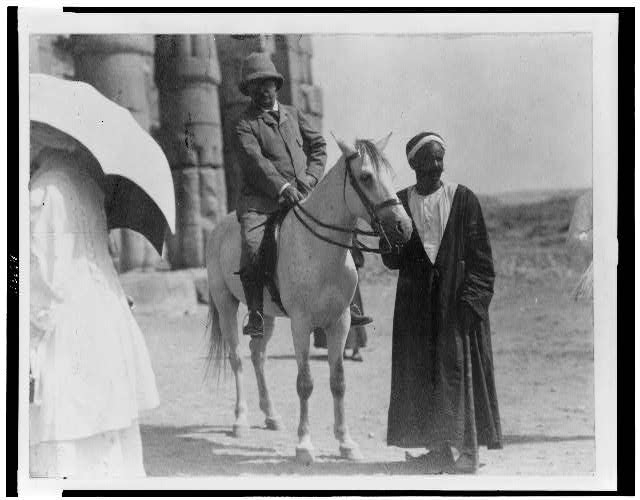[Theodore Roosevelt, full-length portrait, on horseback,...