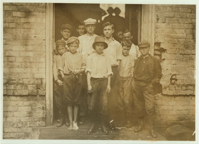 Noon. Group of Doffers and sweepers in Cabarrus Mill,...