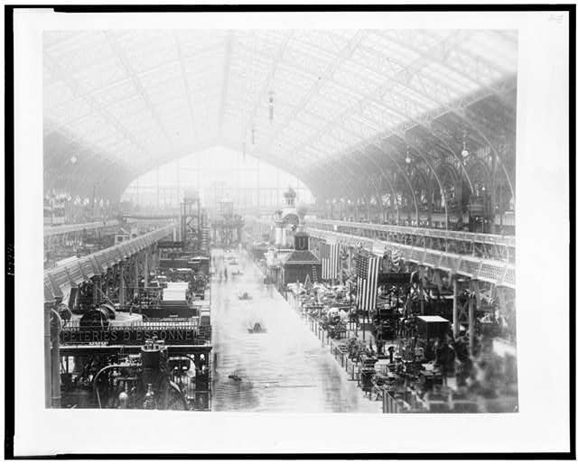 [Interior of Gallery of Machines, showing machinery,...