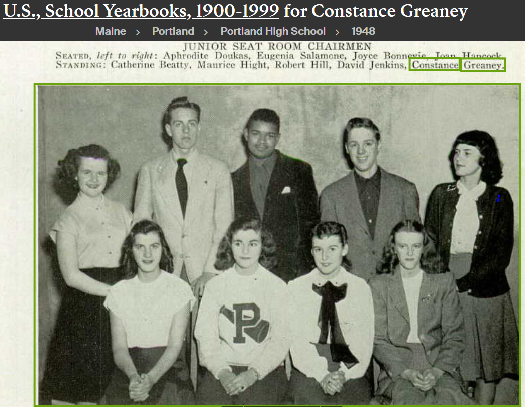 Constance Ann Greaney-Kilroy--U.S., School Yearbooks, 1900-1999(1948)