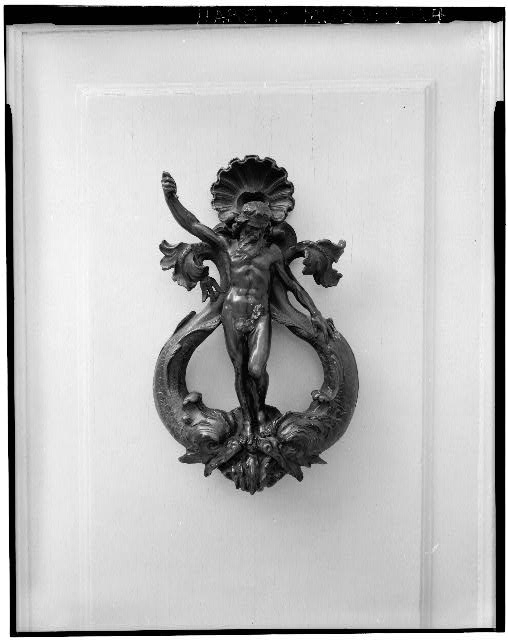 24. DETAIL OF DOOR KNOCKER, MAIN ENTRANCE, SOUTHEAST...