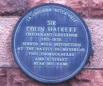 Halkett plaque at Halkett  Place, Isle of Jersey