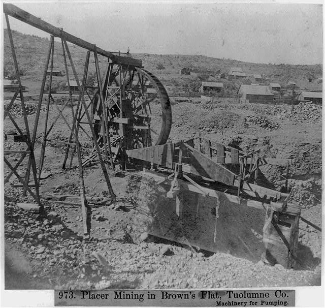 Placer mining in Brown's Flat, Tuolumne County -...
